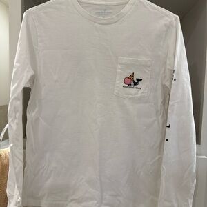 Vineyard Vines White Long Sleeve Tee Classic Crew Neck